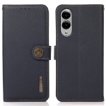 Khazneh Wallet  Skórzane Etui z osłoną RFID do Samsung Galaxy S25 Edge niebieskie