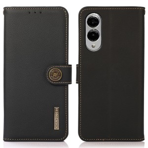 Khazneh Wallet  Skórzane Etui z osłoną RFID do Samsung Galaxy S25 Edge czarne