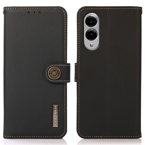 Khazneh Wallet Skórzane Etui z osłoną RFID do Samsung Galaxy S25 Edge czarne