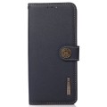 Khazneh Wallet Skórzane Etui z osłoną RFID do Samsung Galaxy A57 niebieskie