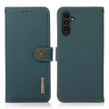 Khazneh Wallet Skórzane Etui z osłoną RFID do Samsung Galaxy A57 zielone