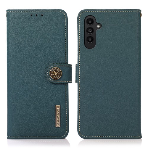 Khazneh Wallet Skórzane Etui z osłoną RFID do Samsung Galaxy A37 zielone