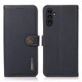 Khazneh Wallet Skórzane Etui z osłoną RFID do Samsung Galaxy A37 granatowe