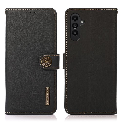 Khazneh Wallet Skórzane Etui z osłoną RFID do Samsung Galaxy A37 czarne