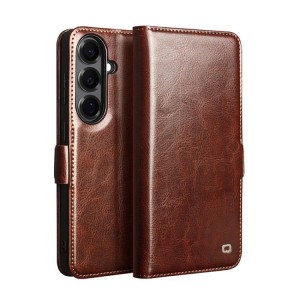 QIALINO Eleganckie Skórzane Etui do Samsung Galaxy S26+ brązowe