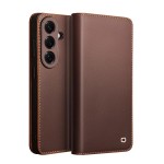 QIALINO Skórzane Matowe Etui do Samsung Galaxy S26+ brązowe