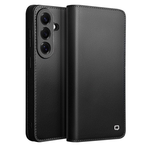 QIALINO Skórzane Matowe Etui do Samsung Galaxy S26+ czarne
