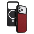 MELKCO Skórzane Etui Obudowa Plecki do iPhone 17 Pro Max czerwone