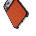 MELKCO Skórzane Etui Obudowa Plecki do iPhone 17 Pro Max pomarańczowe