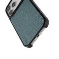 MELKCO Skórzane Etui Obudowa Plecki do iPhone 17 Pro Max niebieskie