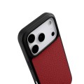 MELKCO Skórzane Etui Obudowa Plecki do iPhone 17 Pro czerwone
