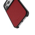 MELKCO Skórzane Etui Obudowa Plecki do iPhone 17 Pro czerwone