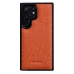 MELKCO Skórzane Etui Obudowa do Samsung Galaxy S26 Ultra pomarańczowe