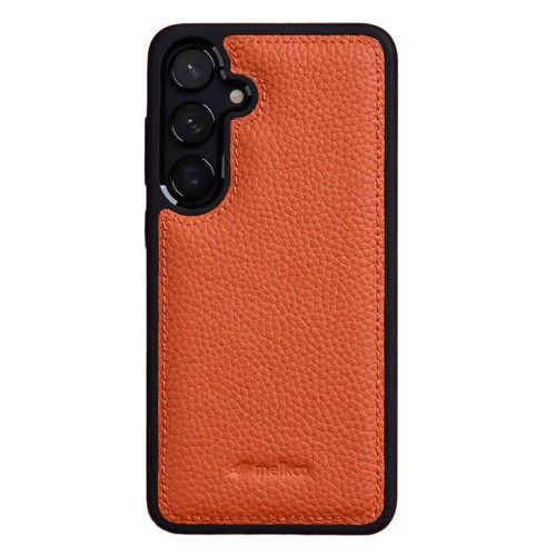 MELKCO Skórzane Etui Obudowa do Samsung Galaxy S26+ pomarańczowe