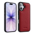 MELKCO Skórzane Etui Obudowa Plecki do iPhone 17 czerwone