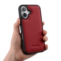 MELKCO Skórzane Etui Obudowa Plecki do iPhone 17 czerwone