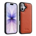 MELKCO Skórzane Etui Obudowa Plecki do iPhone 17 pomarańczowe