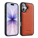 MELKCO Skórzane Etui Obudowa Plecki do iPhone 17 pomarańczowe