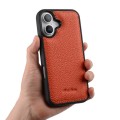 MELKCO Skórzane Etui Obudowa Plecki do iPhone 17 pomarańczowe