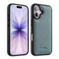 MELKCO Skórzane Etui Obudowa Plecki do iPhone 17 niebieskie