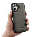 MELKCO Skórzane Etui Obudowa Plecki do iPhone 17 szare