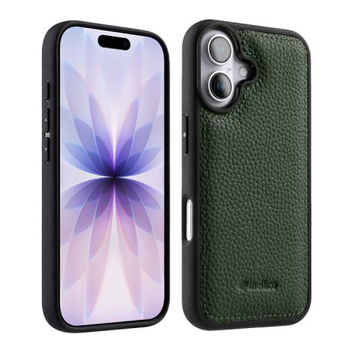 MELKCO Skórzane Etui Obudowa Plecki do iPhone 17 zielone