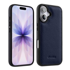 MELKCO Skórzane Etui Obudowa Plecki do iPhone 17 granatowe