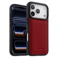 MELKCO Skórzane Etui Obudowa Plecki do iPhone 17 Pro Max czerwone
