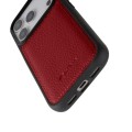 MELKCO Skórzane Etui Obudowa Plecki do iPhone 17 Pro Max czerwone