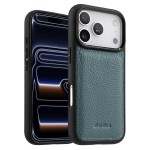MELKCO Skórzane Etui Obudowa Plecki do iPhone 17 Pro Max niebieskie
