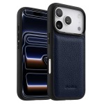 MELKCO Skórzane Etui Obudowa Plecki do iPhone 17 Pro Max granatowe