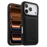 MELKCO Skórzane Etui Obudowa Plecki do iPhone 17 Pro Max czarne