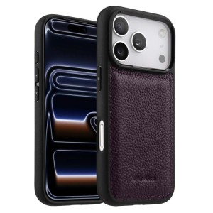 MELKCO Skórzane Etui Obudowa Plecki do iPhone 17 Pro fioletowe