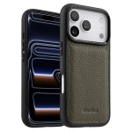MELKCO Skórzane Etui Obudowa Plecki do iPhone 17 Pro szare