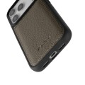 MELKCO Skórzane Etui Obudowa Plecki do iPhone 17 Pro szare
