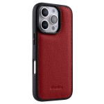 MELKCO Skórzane Etui Obudowa Plecki do iPhone 16 Pro Max czerwone