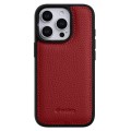 MELKCO Skórzane Etui Obudowa Plecki do iPhone 16 Pro Max czerwone