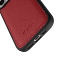 MELKCO Skórzane Etui Obudowa Plecki do iPhone 16 Pro Max czerwone