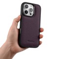 MELKCO Skórzane Etui Obudowa Plecki do iPhone 16 Pro Max fioletowe