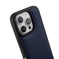 MELKCO Skórzane Etui Obudowa Plecki do iPhone 16 Pro Max granatowe