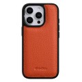 MELKCO Skórzane Etui Obudowa Plecki do iPhone 16 Pro Max pomarańczowe