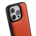 MELKCO Skórzane Etui Obudowa Plecki do iPhone 16 Pro Max pomarańczowe