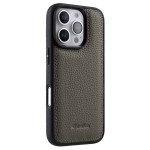 MELKCO Skórzane Etui Obudowa Plecki do iPhone 16 Pro Max szare