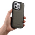 MELKCO Skórzane Etui Obudowa Plecki do iPhone 16 Pro Max szare