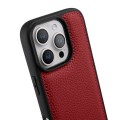 MELKCO Skórzane Etui Obudowa Plecki do iPhone 16 Pro czerwone