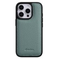 MELKCO Skórzane Etui Obudowa Plecki do iPhone 16 Pro niebieskie