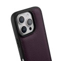 MELKCO Skórzane Etui Obudowa Plecki do iPhone 16 Pro fioletowe