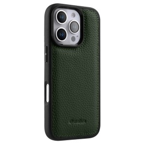 MELKCO Skórzane Etui Obudowa Plecki do iPhone 16 Pro zielone