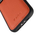MELKCO Skórzane Etui Obudowa Plecki do iPhone 16 Pro pomarańczowe