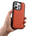 MELKCO Skórzane Etui Obudowa Plecki do iPhone 16 Pro pomarańczowe